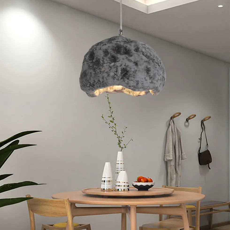 Faux Stone Resin Single Bedroom Pendant Light