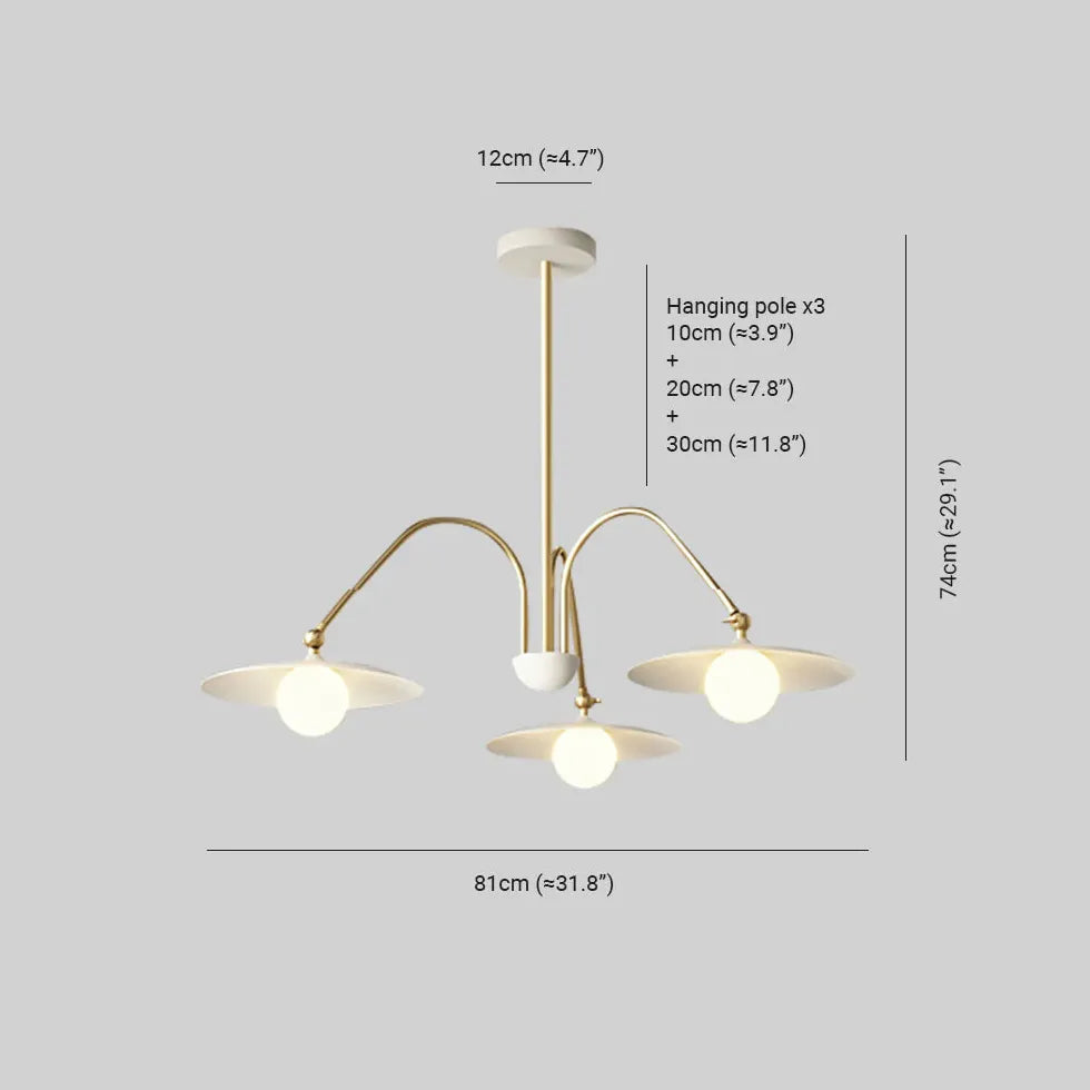 Lampara colgante industrial blanca para salón LED