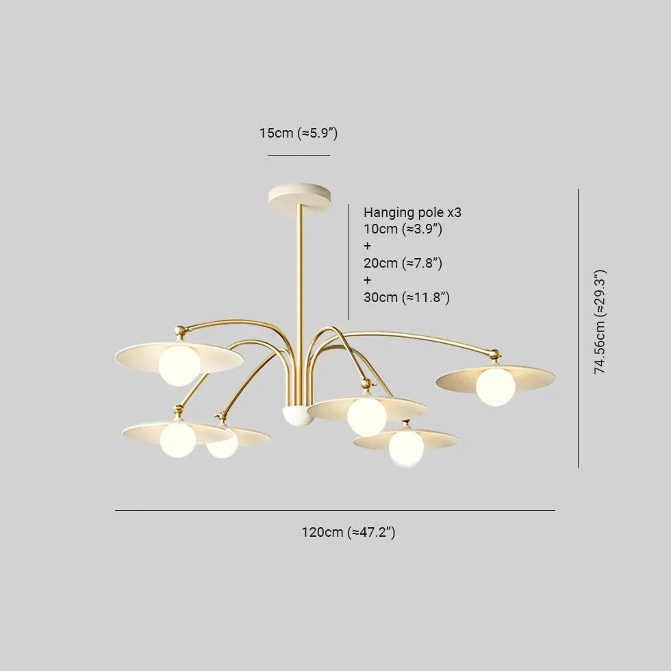 Lampara colgante industrial blanca para salón LED