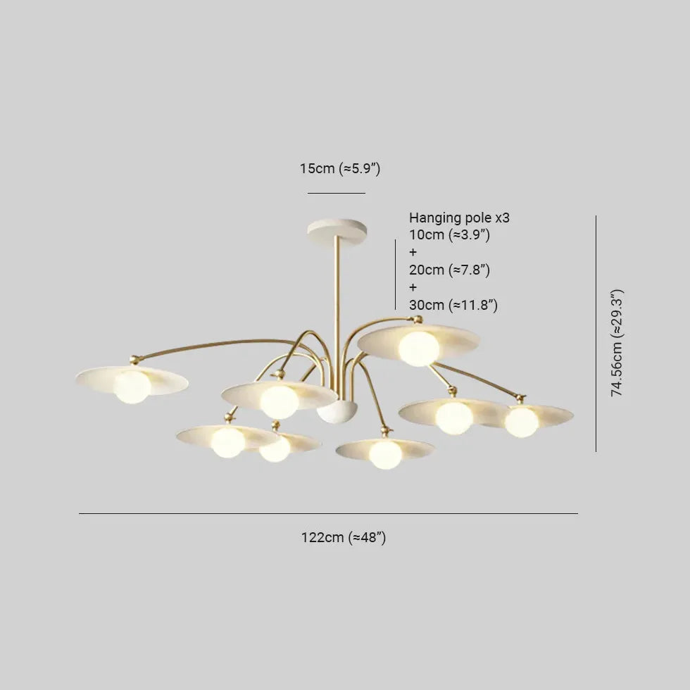 Lampara colgante industrial blanca para salón LED