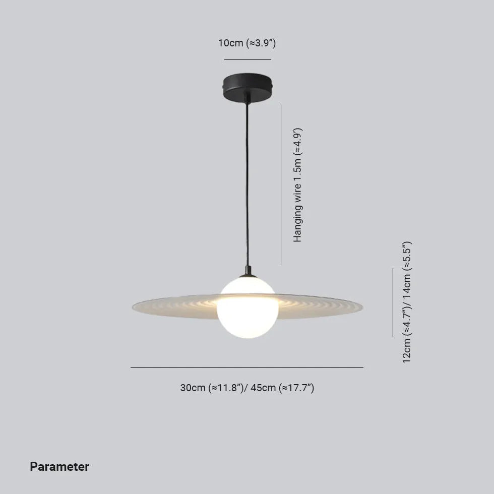 Sala de lámpara en forma de anillo plano Luz de colgante de comedor blanco