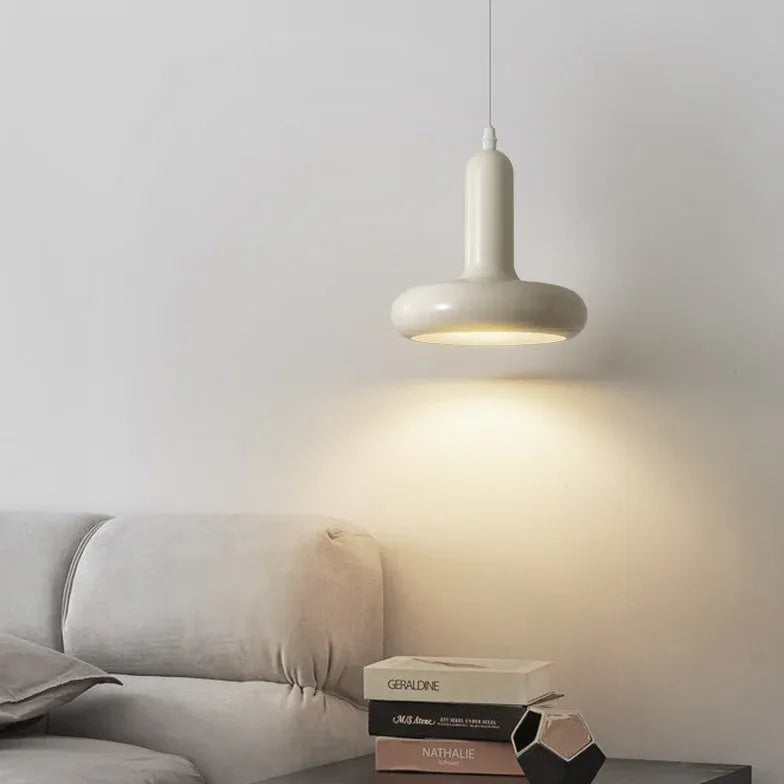 Sleek Rounded Design White Dining Pendant Light