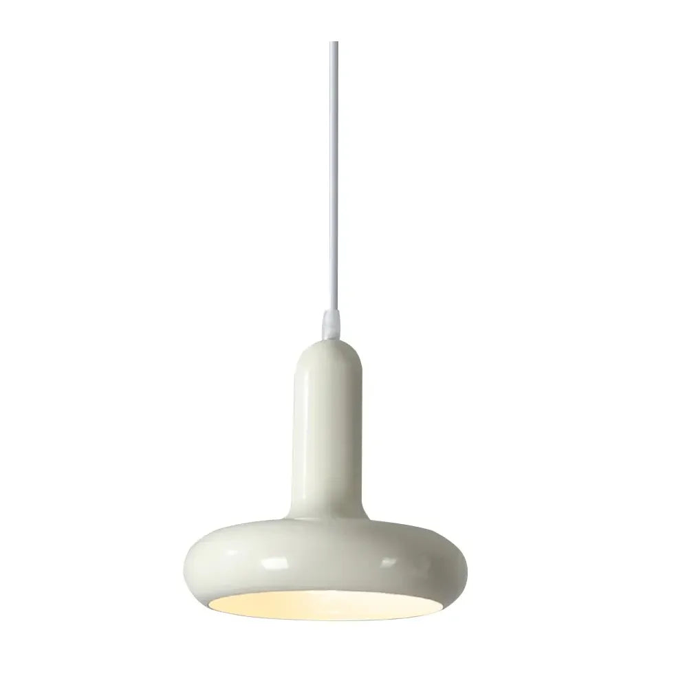 Sleek Rounded Design White Dining Pendant Light