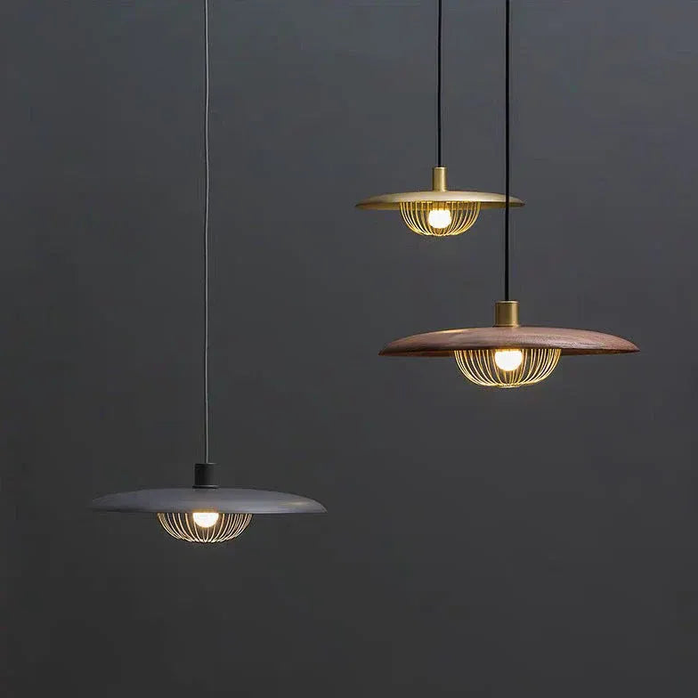 Metal Disc-Shaped Vintage Single-Head Pendant Light