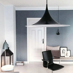 Lámparas de habitación de techo estilo moderno de trompeta negra