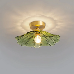 Lámpara de techo con flor LED de vidrio para pasillo moderno