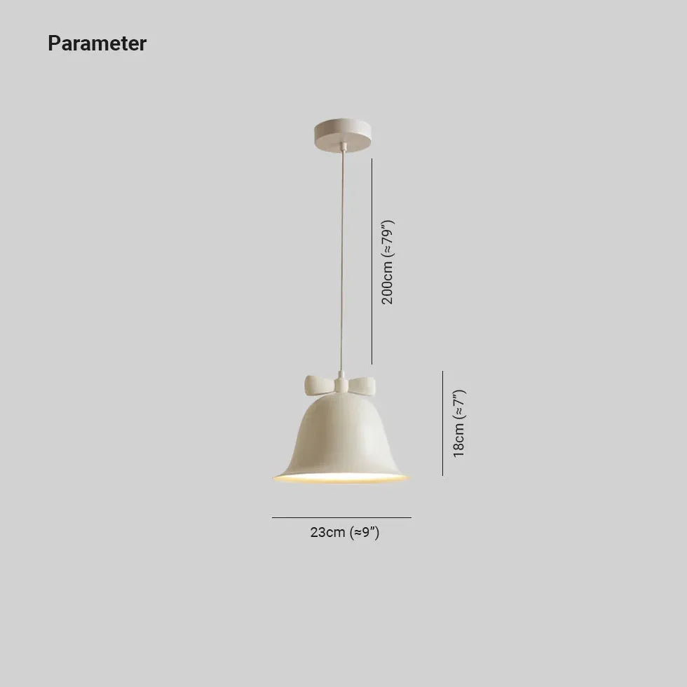 Bell-shaped Cream White Bedroom Pendant Light