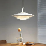 Four-layer White Lampshade Aluminum Pendant Light