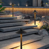 Disc Conical Black Garden Bollard Lights