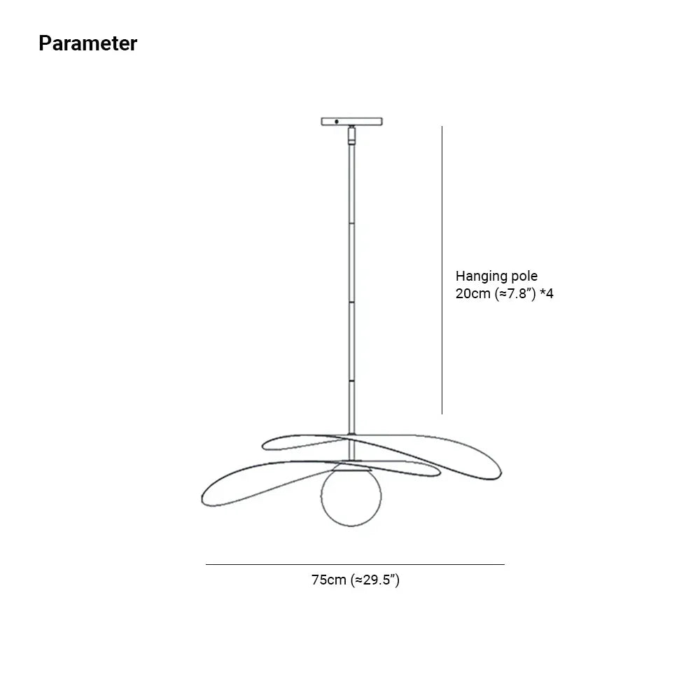 Lámpara colgante para sala con pantalla bicolor ondulada