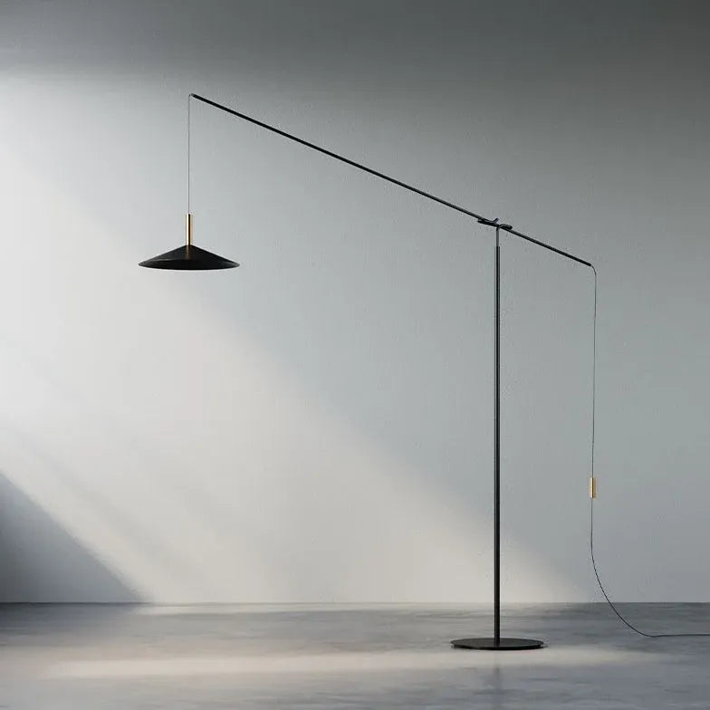 Cantilever Black Minimalist Plug-In Floor Lamp