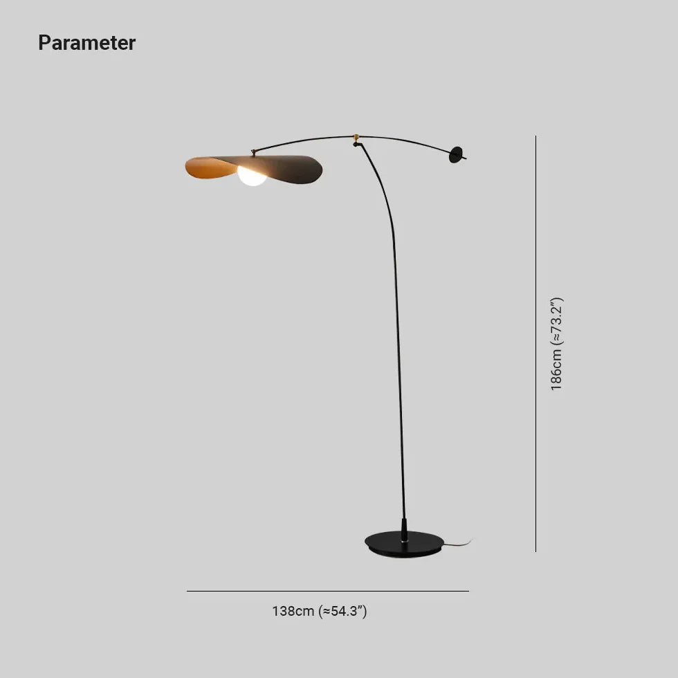 Lámpara de pie moderna con forma de arco ajustable 