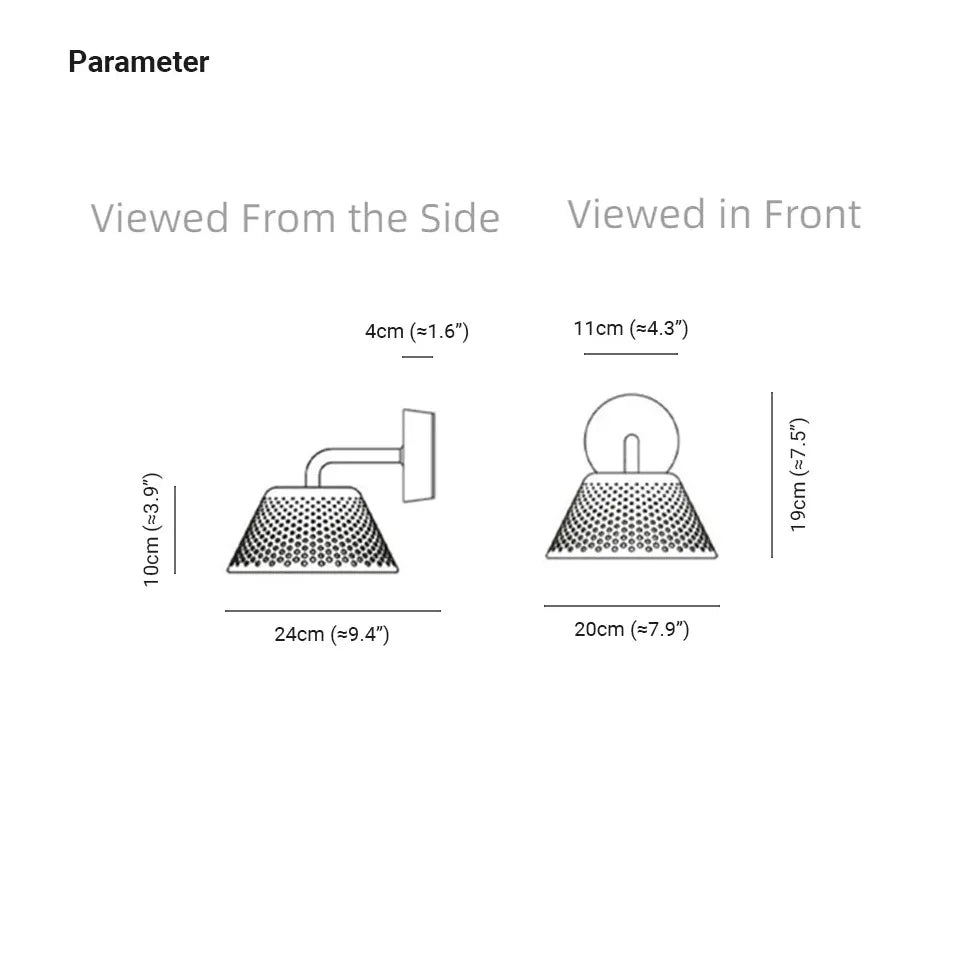 Apliques de pared para exteriores con pantalla perforada en esquina 