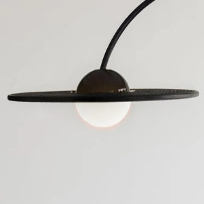 Black Round Shade Arc Floor Lamp