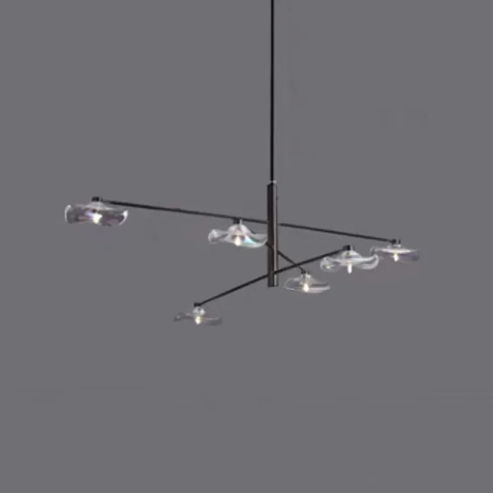 Branch-shaped Multi-light Black Modern Pendant Light