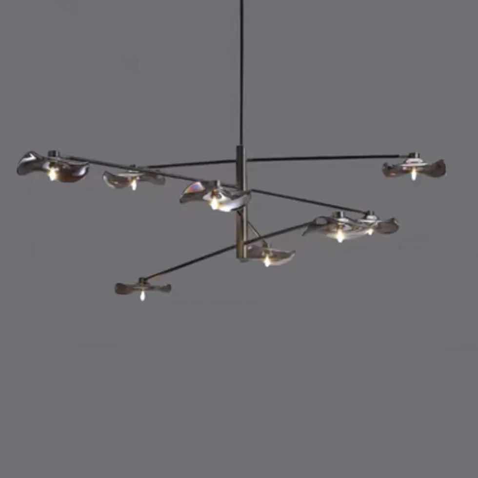 Branch-shaped Multi-light Black Modern Pendant Light