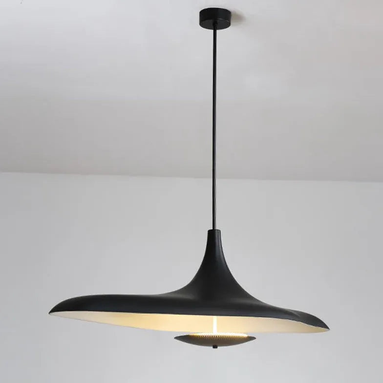 Long Frisbee Black Modern Pendant Light