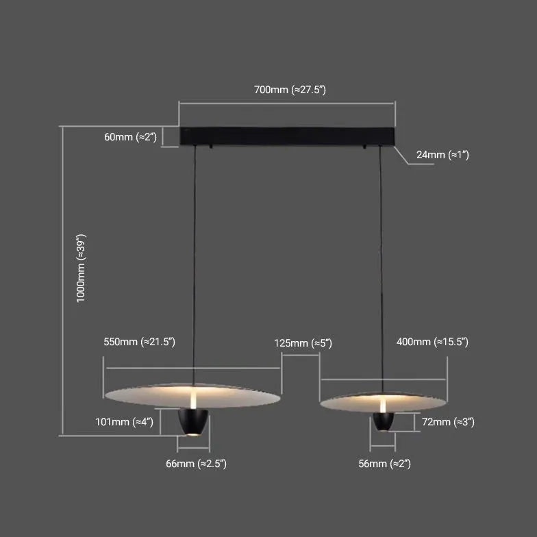 Plafon LED comedor diseño en negro moderno