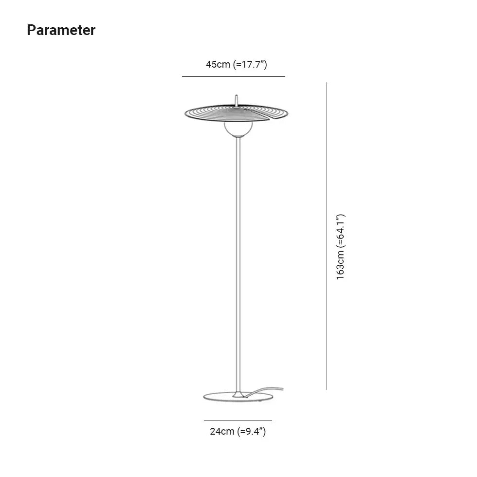 Lámpara de mesa moderna con forma de disco negro de gran tamaño 