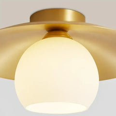 Lampara de Techo LED Nordic de Latón y Vidrio para Pasillos, Ø 33 cm