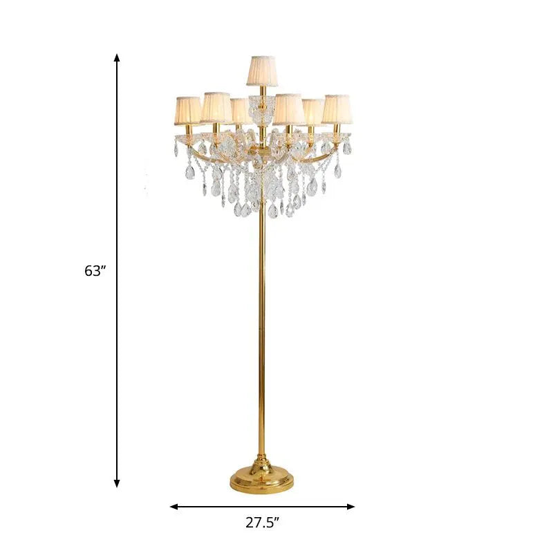 Multi-Light Crystal Elegant Vintage Floor Lamp