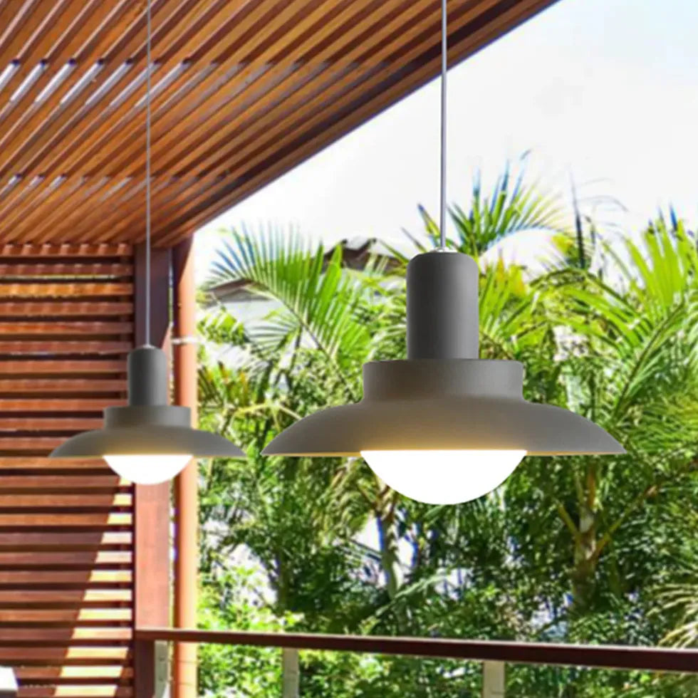 Umbrella-Shaped Outdoor Industrial Pendant Light