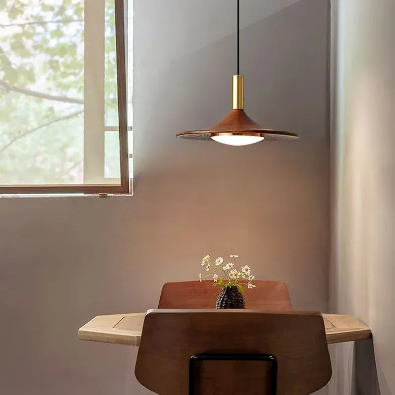 Wooden Lampshade Vintage LED Dining Pendant Light