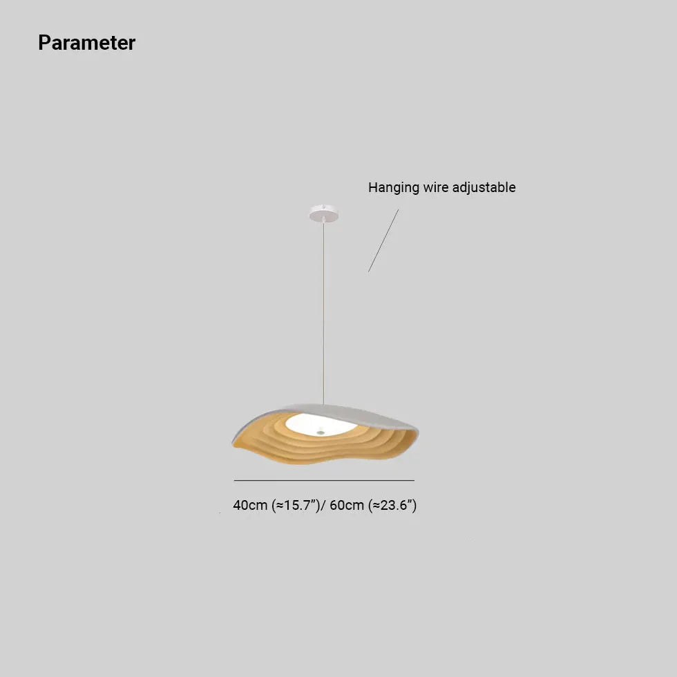 Wavy Lampshade Resin Modern Dining Pendant Light