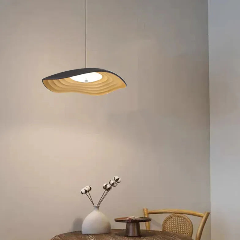 Wavy Lampshade Resin Modern Dining Pendant Light