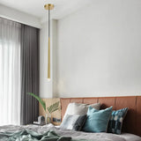 Linear Minimalist Gold Bedroom Pendant Light