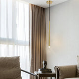 Linear Minimalist Gold Bedroom Pendant Light