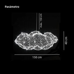 Lámpara Colgante Nube LED Moderna de Malla Metálica para Comedor