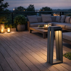 Lámpara de Pie Exterior Solar Moderna de Metal para Jardín