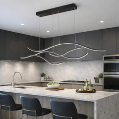 Lámpara Colgante Moderna de Diseño Onda Regulable LED para Isla de Cocina