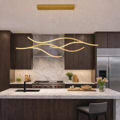 Lámpara Colgante Moderna de Diseño Onda Regulable LED para Isla de Cocina