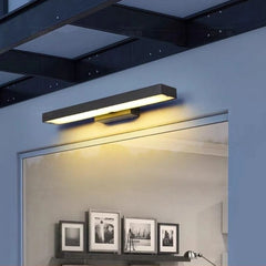 Aplique de Pared Exterior Moderno con Sensor de Movimiento Integrado Negro Rectangular