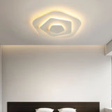 Plafón de techo moderno blanco LED regulable con diseño de tres capas para dormitorio