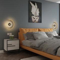 Aplique de pared moderno LED con diseño de reloj para dormitorio