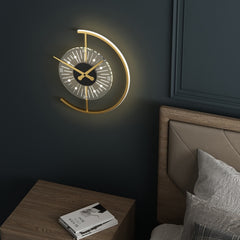 Aplique de pared moderno LED con diseño de reloj para dormitorio