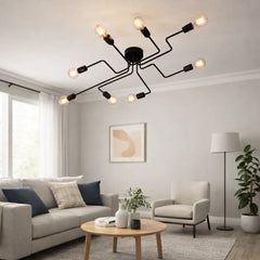 Lampara de Techo Sputnik Industrial Metal Negra para Salón