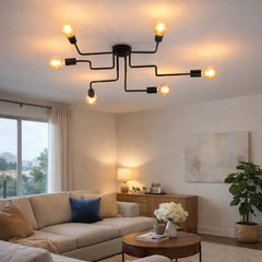 Lampara de Techo Sputnik Industrial Metal Negra para Salón