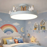Lámpara de techo Unicornio macaron con LED regulable para dormitorio