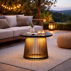 Lampara Exterior de Pie Solar Moderna de Metal Negra para Terraza