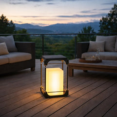 Lámpara Solar Exterior de Pie Moderna de Metal para Terraza