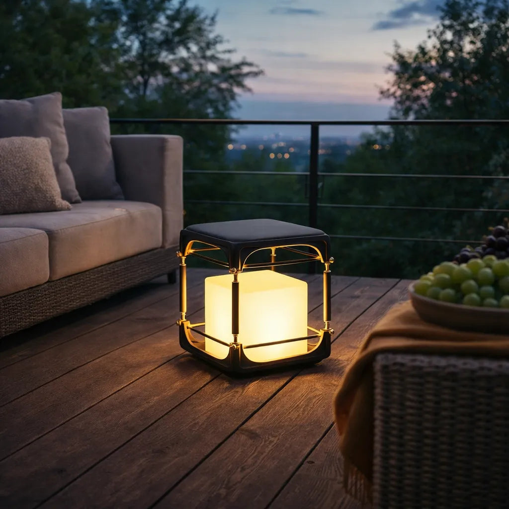Lámpara solar exterior de pie LED rectangular IP65 para terraza