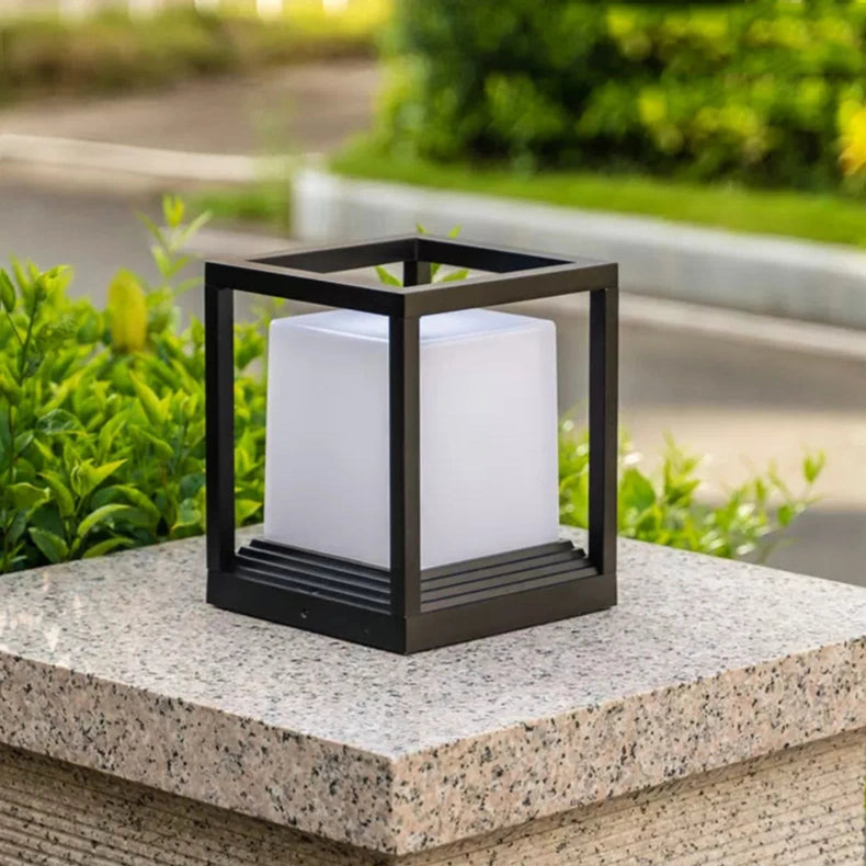 Sobremuro solar exterior LED moderno cuadrado para jardín