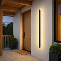 Aplique Lineal Led Exterior con Sensor de Movimiento Minimalista en Metal Negro