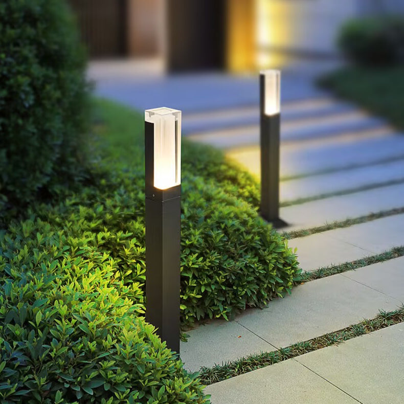 Baliza con sensor de movimiento LED IP65 minimalista de aluminio negro