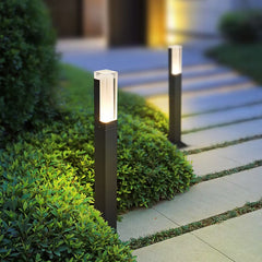 Baliza solar exterior LED de aluminio negra IP65 moderna para jardín