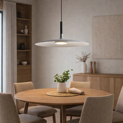 Lámpara colgante LED en forma de plato regulable en altura de estilo nórdico para comedor